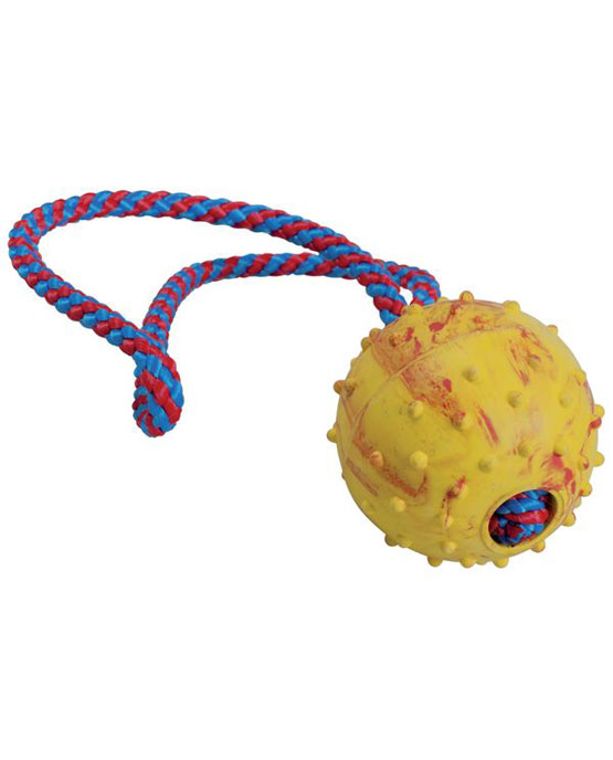 Pallina Gappay in gomma dura 6 cm con corda con manico.