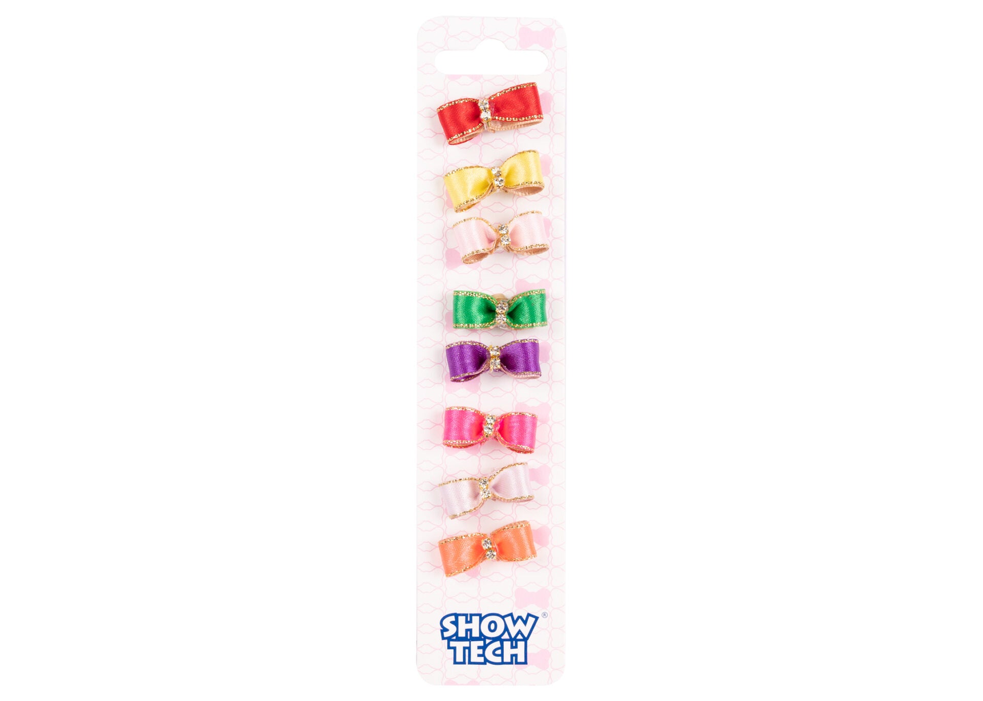 Fiocchetti a doppio elastico con strass confezione da 8 pz