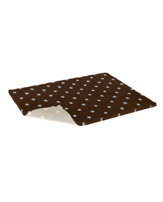Petlife Vetbed - Original antiscivolo, marrone con pois blue 75x50cm