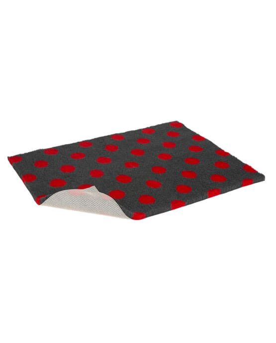 Petlife Vetbed - Original antiscivolo, carbone con pois rossi 75x50cm