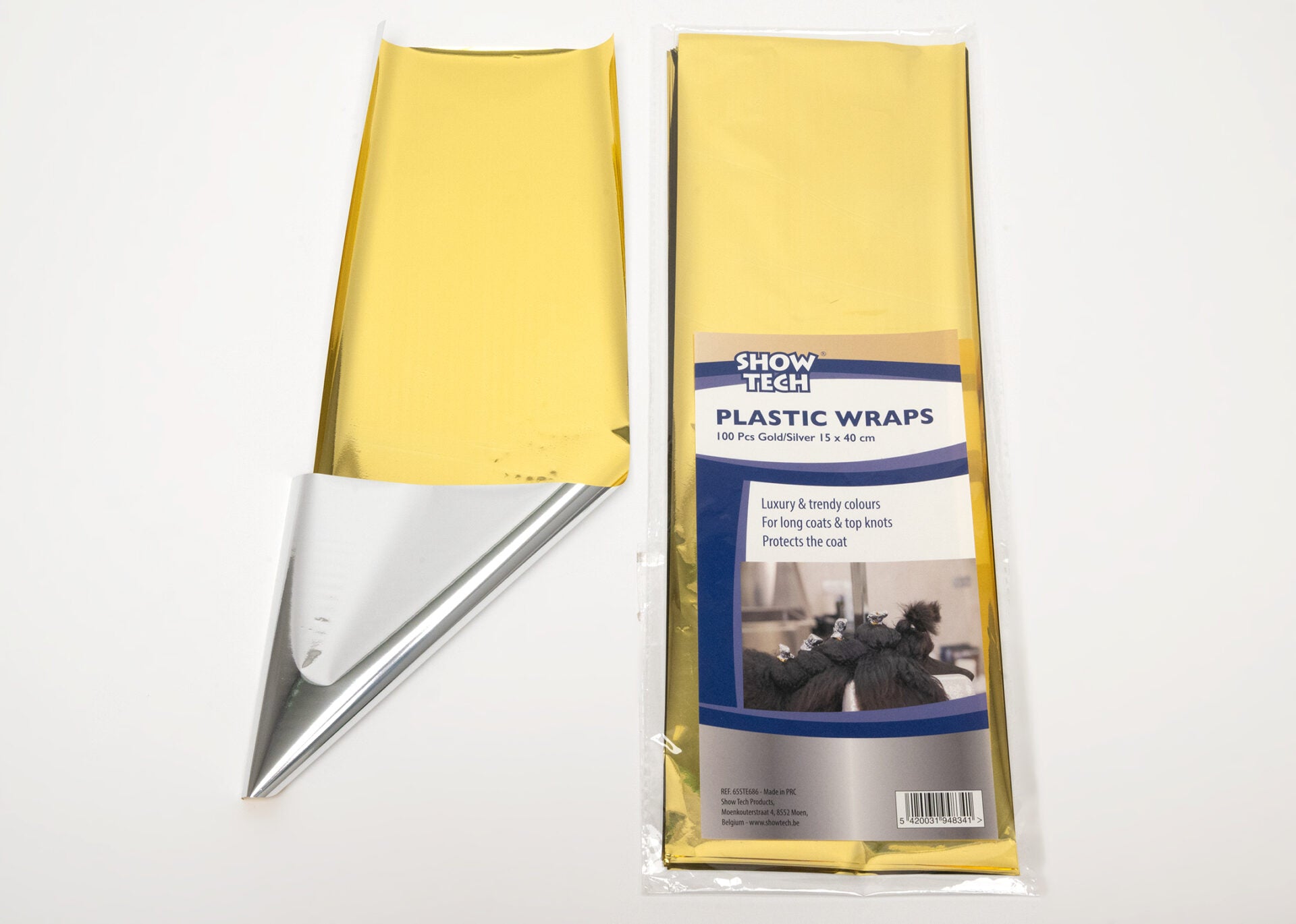Plasti wrap dog gold silver