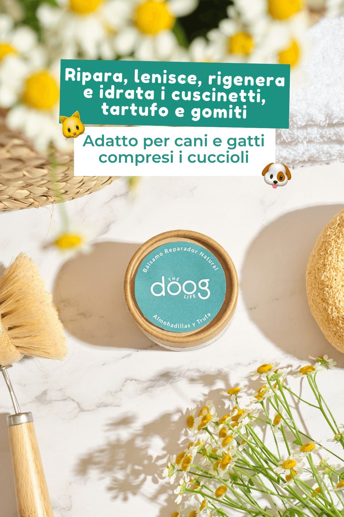 Balsamo riparatore cuscinetti, gomiti e tartufo cane.