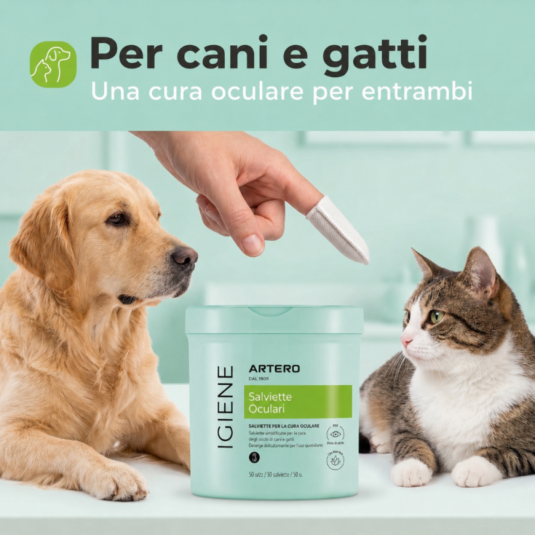 Ditali per pulizia occhi cane e gatto by Artero