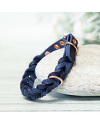 collare in pelle intrecciata cane
