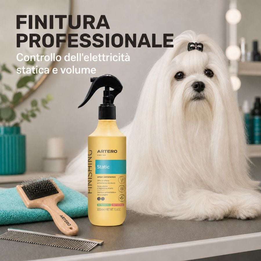 Spray volumizzante e antistatico per cani e gatti di Artero