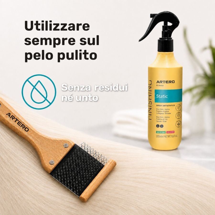 Spray volumizzante e antistatico per cani e gatti di Artero