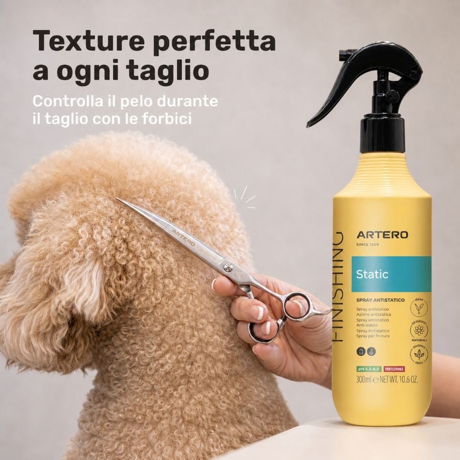 Spray volumizzante e antistatico per cani e gatti di Artero