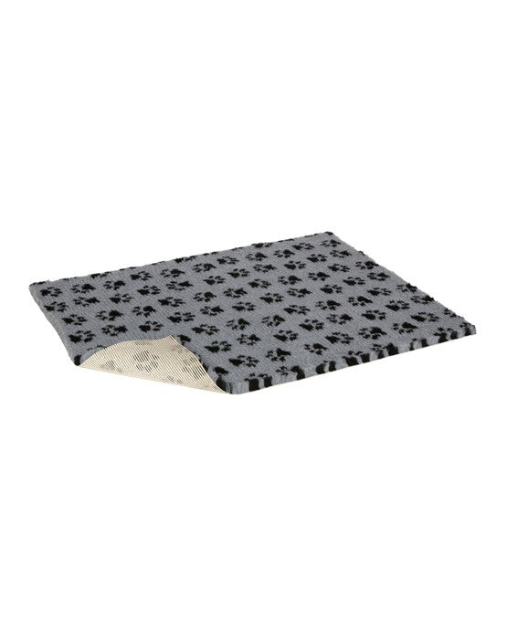 Petlife Vetbed - Original antiscivolo, grigio con zampette nere 100x75 cm