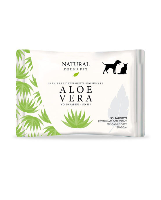 Salviette detergenti profumate Natural Derma Pet - Aloe vera