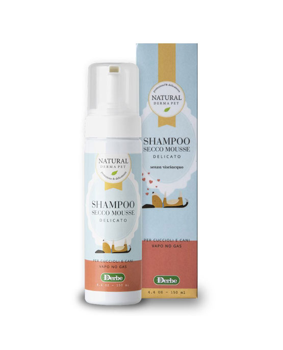 Shampoo secco delicato Natural Derma Pet - per cuccioli e cani